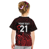 New Zealand Rugby Pacific Custom Kid T Shirt Whatumoana Maori Tribal Tattoo LT9 - Polynesian Pride