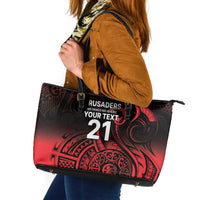 New Zealand Rugby Pacific Custom Leather Tote Bag Whatumoana Maori Tribal Tattoo LT9 Gold - Polynesian Pride