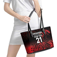 New Zealand Rugby Pacific Custom Leather Tote Bag Whatumoana Maori Tribal Tattoo LT9 - Polynesian Pride