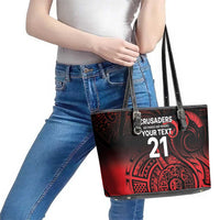 New Zealand Rugby Pacific Custom Leather Tote Bag Whatumoana Maori Tribal Tattoo LT9 - Polynesian Pride