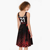 New Zealand Rugby Pacific Custom Midi Dress Whatumoana Maori Tribal Tattoo LT9 - Polynesian Pride