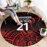 New Zealand Rugby Pacific Custom Round Carpet Whatumoana Maori Tribal Tattoo LT9 - Polynesian Pride