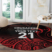 New Zealand Rugby Pacific Custom Round Carpet Whatumoana Maori Tribal Tattoo LT9 - Polynesian Pride