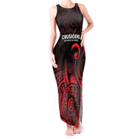 New Zealand Rugby Pacific Custom Tank Maxi Dress Whatumoana Maori Tribal Tattoo LT9 Women Gold - Polynesian Pride