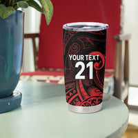 New Zealand Rugby Pacific Custom Tumbler Cup Whatumoana Maori Tribal Tattoo LT9 - Polynesian Pride