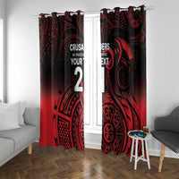 New Zealand Rugby Pacific Custom Window Curtain Whatumoana Maori Tribal Tattoo LT9 With Grommets Gold - Polynesian Pride
