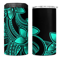 Polynesian Tribal Plumeria Flowers 4 in 1 Can Cooler Tumbler Aqua Vibe LT9 One Size: 16 oz Aqua - Polynesian Pride