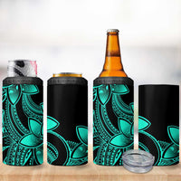 Polynesian Tribal Plumeria Flowers 4 in 1 Can Cooler Tumbler Aqua Vibe LT9 - Polynesian Pride