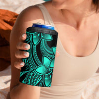 Polynesian Tribal Plumeria Flowers 4 in 1 Can Cooler Tumbler Aqua Vibe LT9 - Polynesian Pride