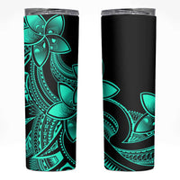 Polynesian Tribal Plumeria Flowers Skinny Tumbler Aqua Vibe LT9 Aqua - Polynesian Pride