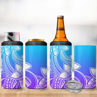 Polynesian Tribal Plumeria Flowers 4 in 1 Can Cooler Tumbler Gradient Purple Vibe LT9 - Polynesian Pride