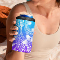 Polynesian Tribal Plumeria Flowers 4 in 1 Can Cooler Tumbler Gradient Purple Vibe LT9 - Polynesian Pride