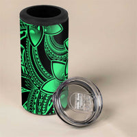 Polynesian Tribal Plumeria Flowers 4 in 1 Can Cooler Tumbler Green Vibe LT9 - Polynesian Pride