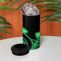 Polynesian Tribal Plumeria Flowers 4 in 1 Can Cooler Tumbler Green Vibe LT9 - Polynesian Pride