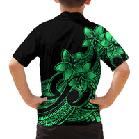 Polynesian Matching Outfit For Family - Plumeria Flowers Long Dress Hawaiian Shirt Polynesian Tribal Green Vibe LT9 - Polynesian Pride