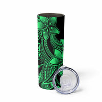 Polynesian Tribal Plumeria Flowers Skinny Tumbler Green Vibe LT9 - Polynesian Pride