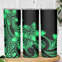 Polynesian Tribal Plumeria Flowers Skinny Tumbler Green Vibe LT9 - Polynesian Pride