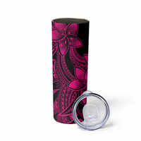 Polynesian Tribal Plumeria Flowers Skinny Tumbler Pink Vibe LT9 - Polynesian Pride
