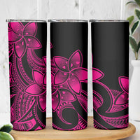 Polynesian Tribal Plumeria Flowers Skinny Tumbler Pink Vibe LT9 - Polynesian Pride