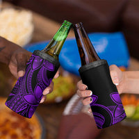 Polynesian Tribal Plumeria Flowers 4 in 1 Can Cooler Tumbler Purple Vibe LT9 - Polynesian Pride