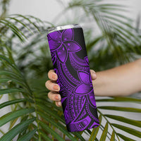 Polynesian Tribal Plumeria Flowers Skinny Tumbler Purple Vibe LT9 - Polynesian Pride