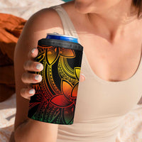 Polynesian Tribal Plumeria Flowers 4 in 1 Can Cooler Tumbler Reggae Vibe LT9 - Polynesian Pride