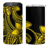 Polynesian Tribal Plumeria Flowers 4 in 1 Can Cooler Tumbler Yellow Vibe LT9 One Size: 16 oz Yellow - Polynesian Pride