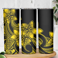 Polynesian Tribal Plumeria Flowers Skinny Tumbler Yellow Vibe LT9 - Polynesian Pride