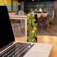 Polynesian Tribal Plumeria Flowers Skinny Tumbler Yellow Vibe LT9 - Polynesian Pride