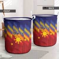 Personalized Philippines Eight Rays Sun Laundry Basket Traditional Filipino Igorot Pattern Motif LT9 - Polynesian Pride