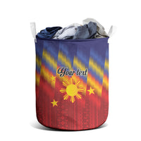 Personalized Philippines Eight Rays Sun Laundry Basket Traditional Filipino Igorot Pattern Motif LT9 - Polynesian Pride