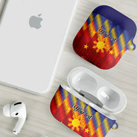 Personalized Philippines Eight Rays Sun AirPods Case Traditional Filipino Igorot Pattern Motif LT9 - Polynesian Pride