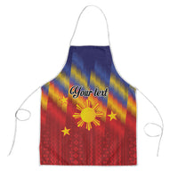 Personalized Philippines Eight Rays Sun Apron Traditional Filipino Igorot Pattern Motif LT9 Red - Polynesian Pride