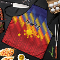 Personalized Philippines Eight Rays Sun Apron Traditional Filipino Igorot Pattern Motif LT9 Red - Polynesian Pride