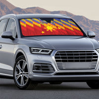 Personalized Philippines Eight Rays Sun Auto Sun Shade Traditional Filipino Igorot Pattern Motif LT9 - Polynesian Pride