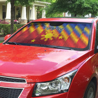 Personalized Philippines Eight Rays Sun Auto Sun Shade Traditional Filipino Igorot Pattern Motif LT9 - Polynesian Pride