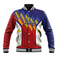 Personalized Philippines Eight Rays Sun Baseball Jacket Traditional Filipino Igorot Pattern Motif LT9 Unisex Red - Polynesian Pride