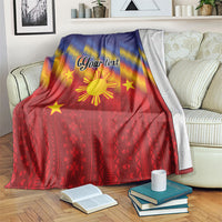 Personalized Philippines Eight Rays Sun Blanket Traditional Filipino Igorot Pattern Motif LT9 Red - Polynesian Pride
