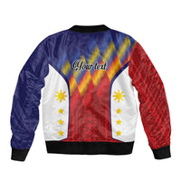 Personalized Philippines Eight Rays Sun Bomber Jacket Traditional Filipino Igorot Pattern Motif LT9 - Polynesian Pride