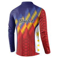 Personalized Philippines Eight Rays Sun Button Sweatshirt Traditional Filipino Igorot Pattern Motif LT9 - Polynesian Pride