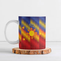 Personalized Philippines Eight Rays Sun Ceramic Mug Traditional Filipino Igorot Pattern Motif LT9 Red - Polynesian Pride