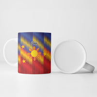 Personalized Philippines Eight Rays Sun Ceramic Mug Traditional Filipino Igorot Pattern Motif LT9 - Polynesian Pride