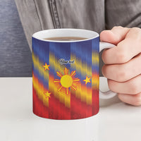Personalized Philippines Eight Rays Sun Ceramic Mug Traditional Filipino Igorot Pattern Motif LT9 - Polynesian Pride