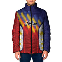Personalized Philippines Eight Rays Sun Padded Jacket Traditional Filipino Igorot Pattern Motif LT9 Men Red - Polynesian Pride