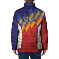 Personalized Philippines Eight Rays Sun Padded Jacket Traditional Filipino Igorot Pattern Motif LT9 - Polynesian Pride