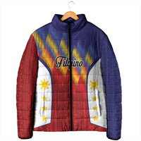 Personalized Philippines Eight Rays Sun Padded Jacket Traditional Filipino Igorot Pattern Motif LT9 - Polynesian Pride