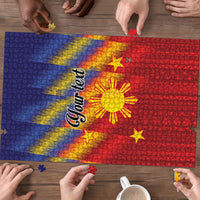 Personalized Philippines Eight Rays Sun Puzzle Traditional Filipino Igorot Pattern Motif LT9 - Polynesian Pride