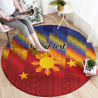 Personalized Philippines Eight Rays Sun Round Carpet Traditional Filipino Igorot Pattern Motif LT9 - Polynesian Pride