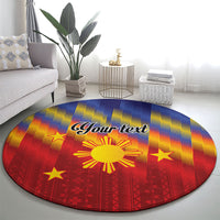 Personalized Philippines Eight Rays Sun Round Carpet Traditional Filipino Igorot Pattern Motif LT9 - Polynesian Pride
