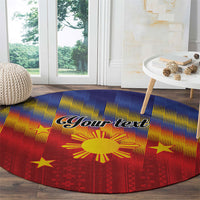 Personalized Philippines Eight Rays Sun Round Carpet Traditional Filipino Igorot Pattern Motif LT9 - Polynesian Pride